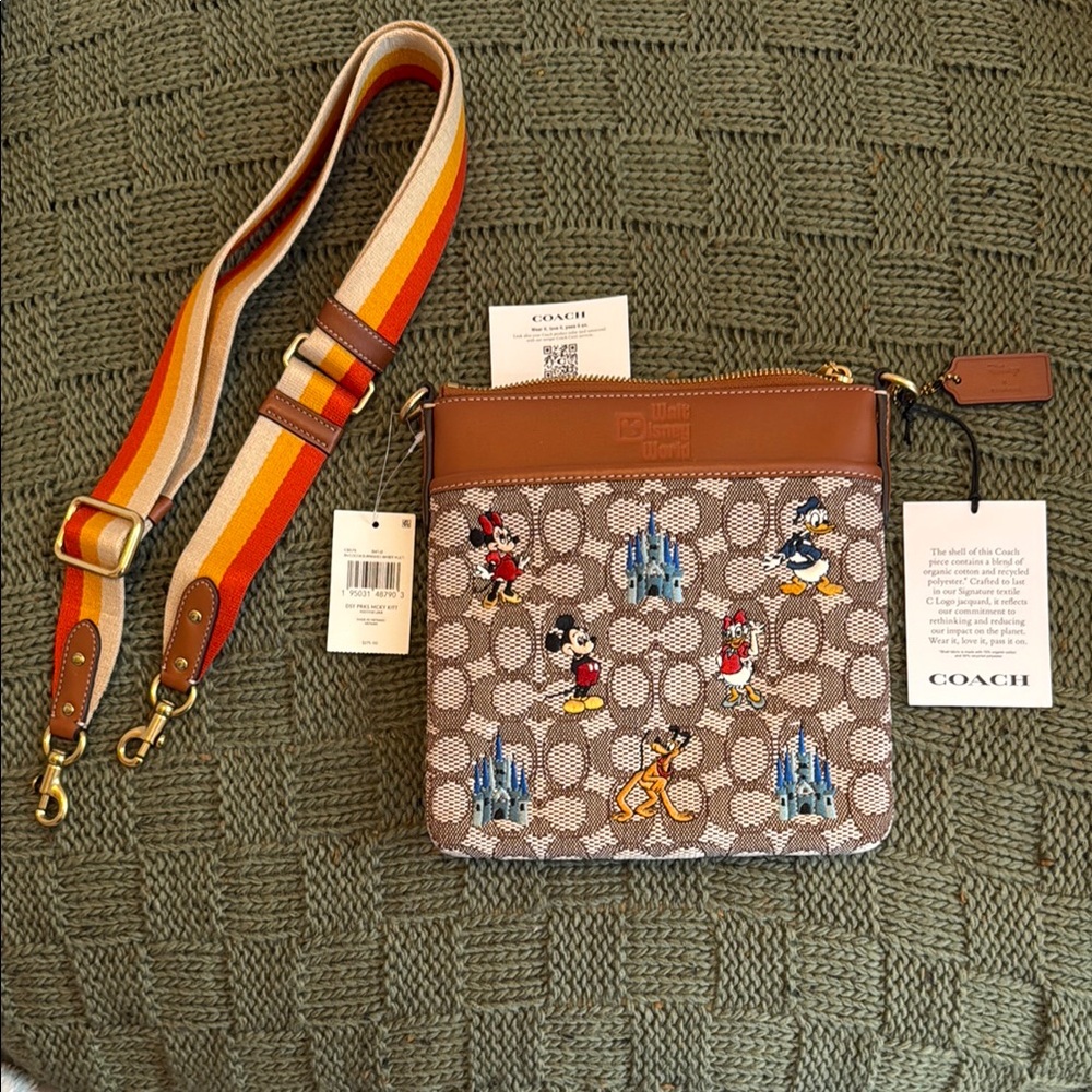 Coach Disney Crossbody Bag with Colorful Strap
